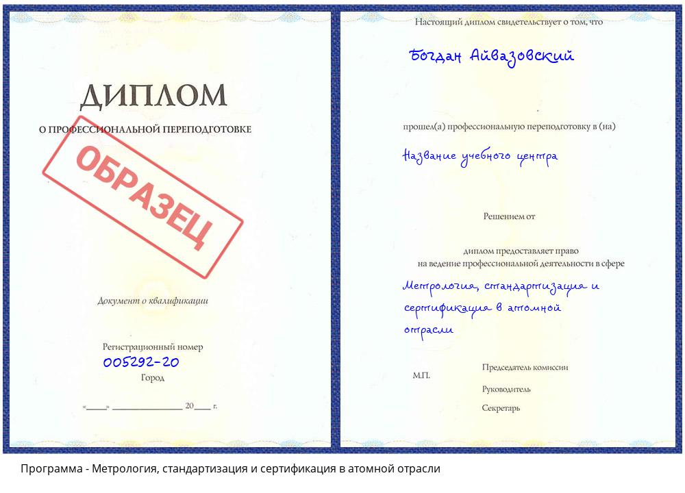 Метрология, стандартизация и сертификация в атомной отрасли Киров