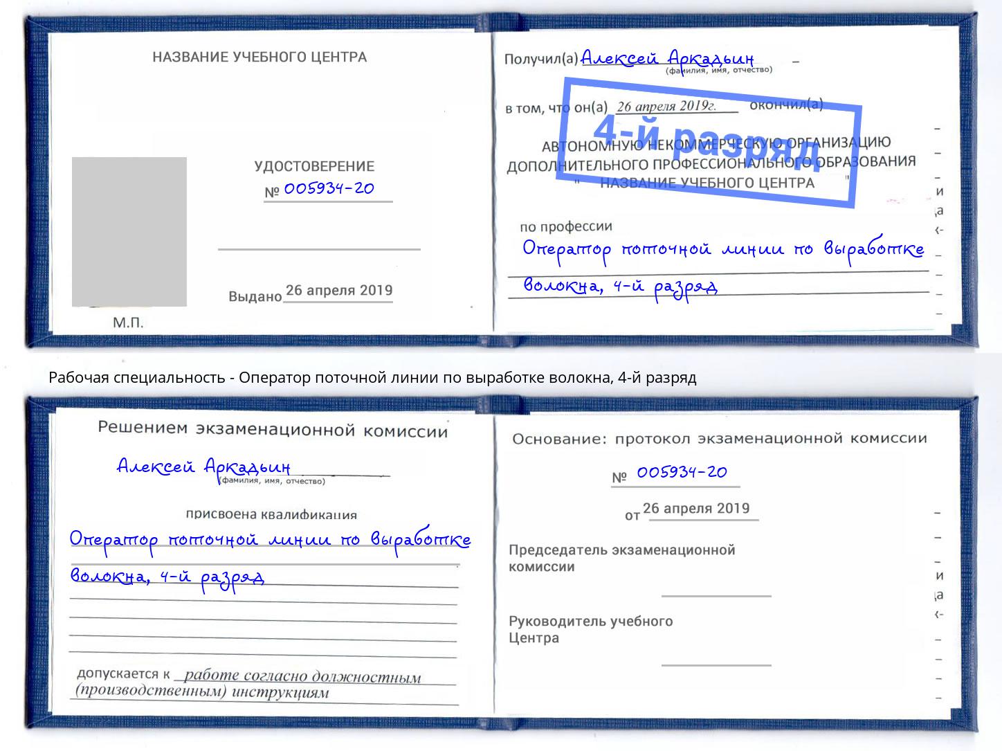 корочка 4-й разряд Оператор поточной линии по выработке волокна Киров